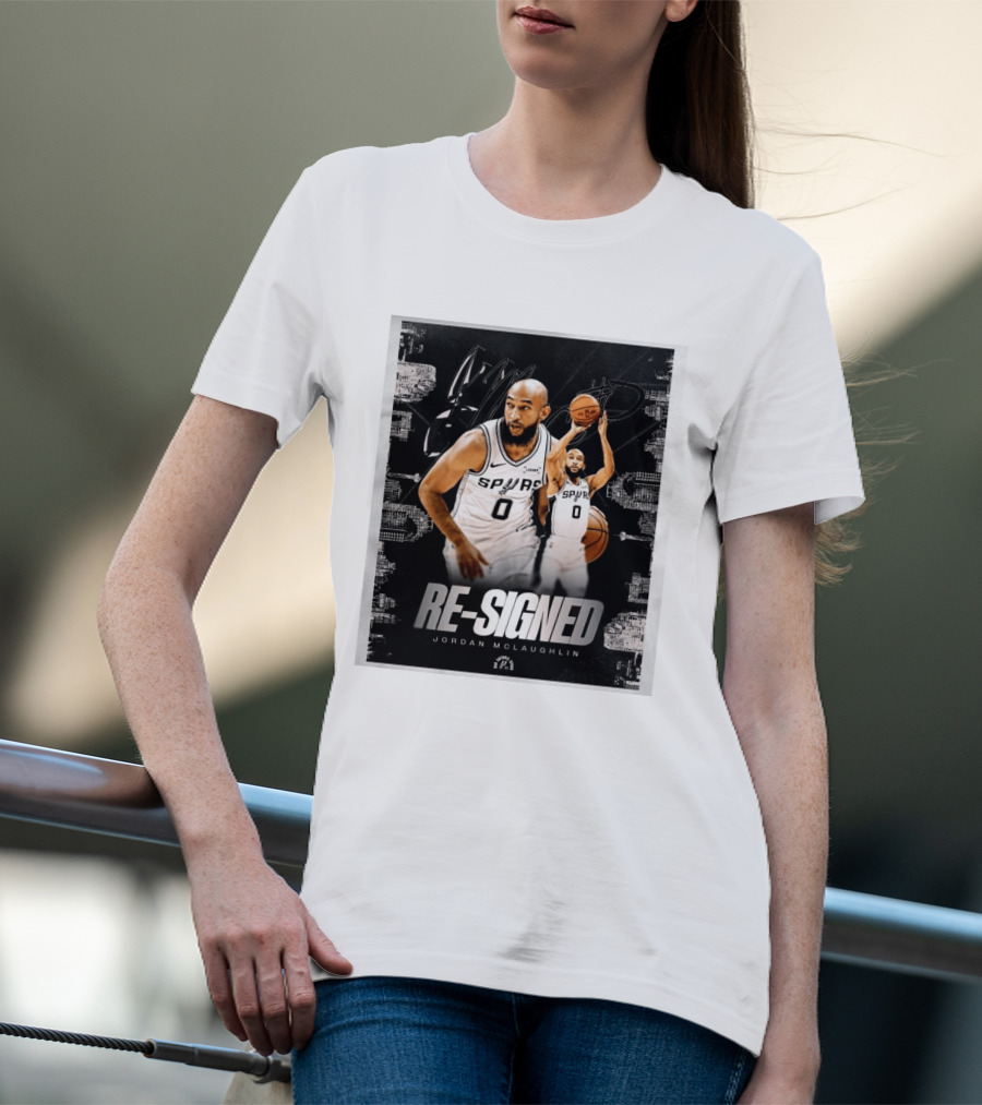 Re Signed Jordan McLaughlin Spurs Basketball San Antonio T-Shirt