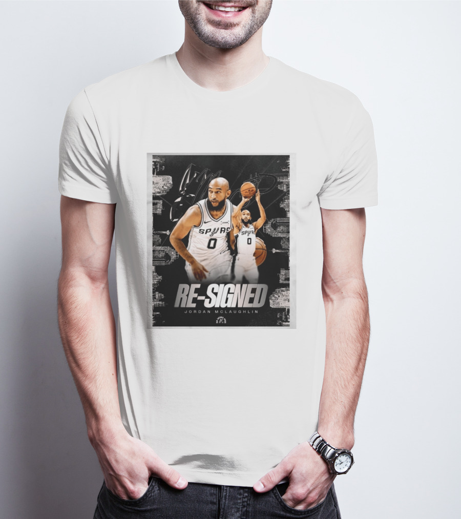 Re Signed Jordan McLaughlin Spurs Basketball San Antonio T-Shirt