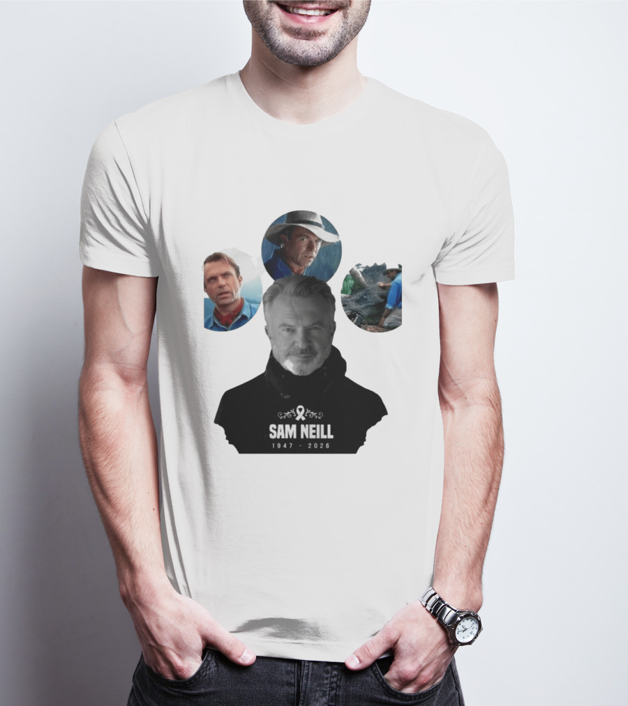 Sam Neill 1947 2026 Jurassic T-Shirt