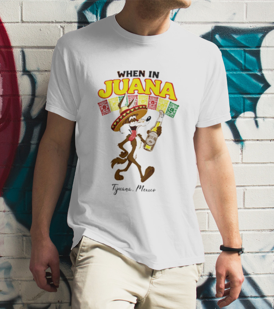 When In Juana Tijuana Mexico Sombrero Flags Fiesta T-Shirt