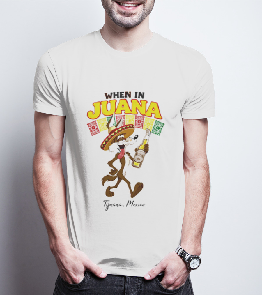 When In Juana Tijuana Mexico Sombrero Flags Fiesta T-Shirt