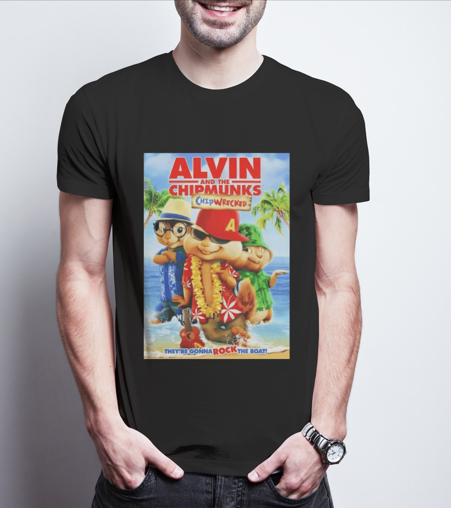 Alvin And The Chipmunks Chipwrecked They're Gonna Rock The Boat Beach Adventure T-Shirt