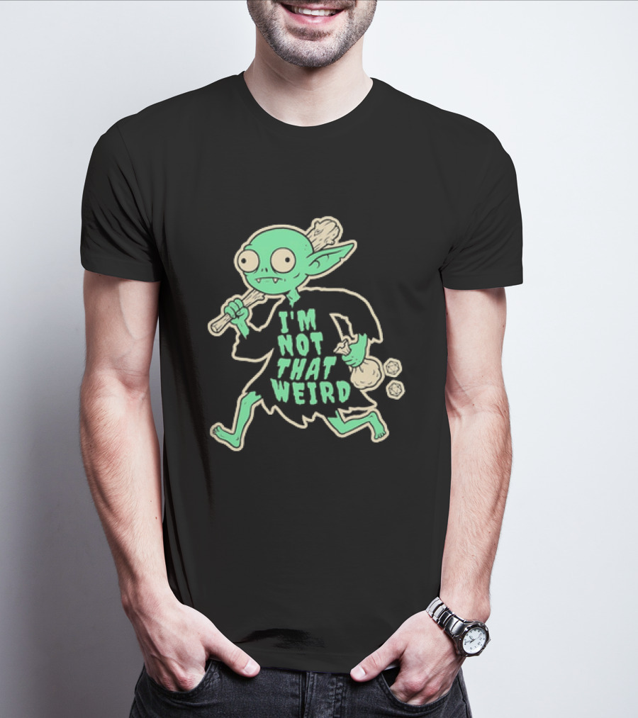 I'm Not That Weird Goblin With D20 Dice Fun Fantasy Role Playing Humor T-Shirt