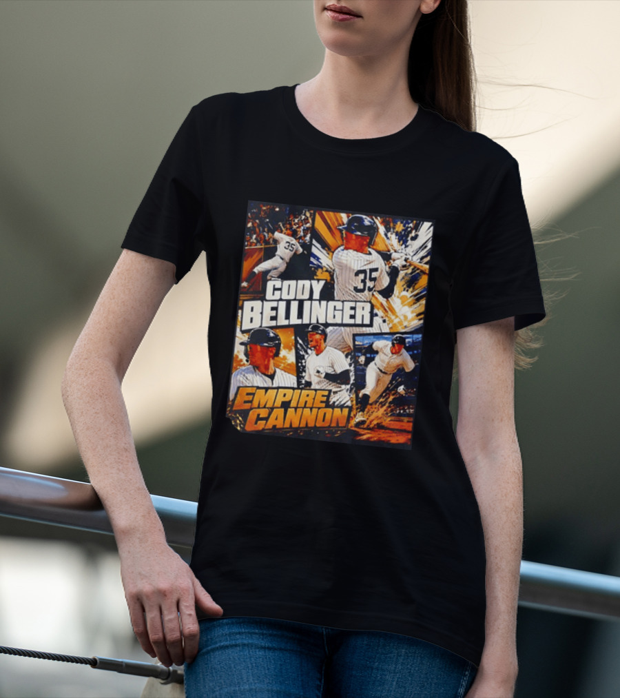 Cody Bellinger Empire Cannon 35 Baseball Action Collage T-Shirt