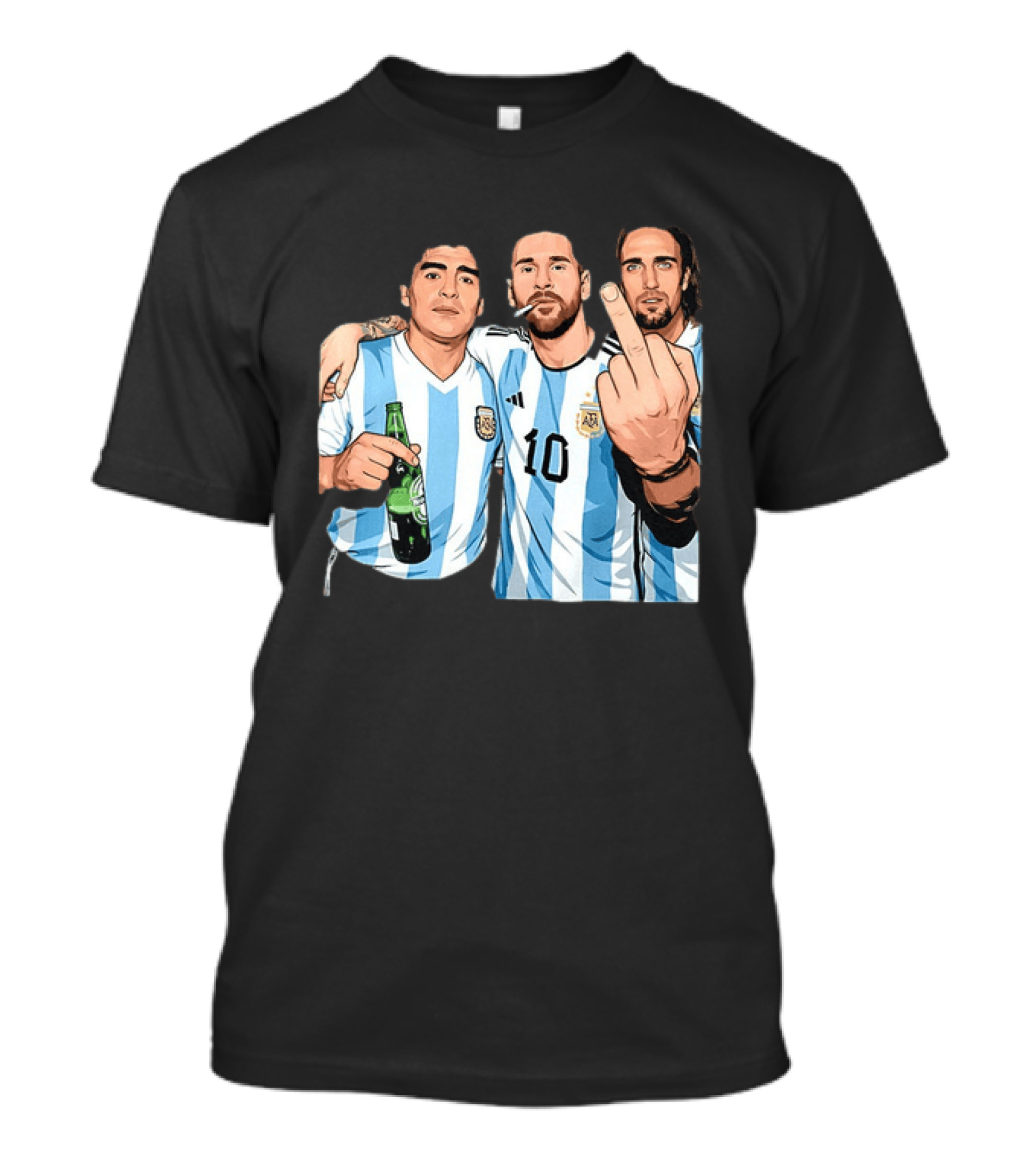 Messi Maradona Batistuta Argentina Football Legends T-Shirt