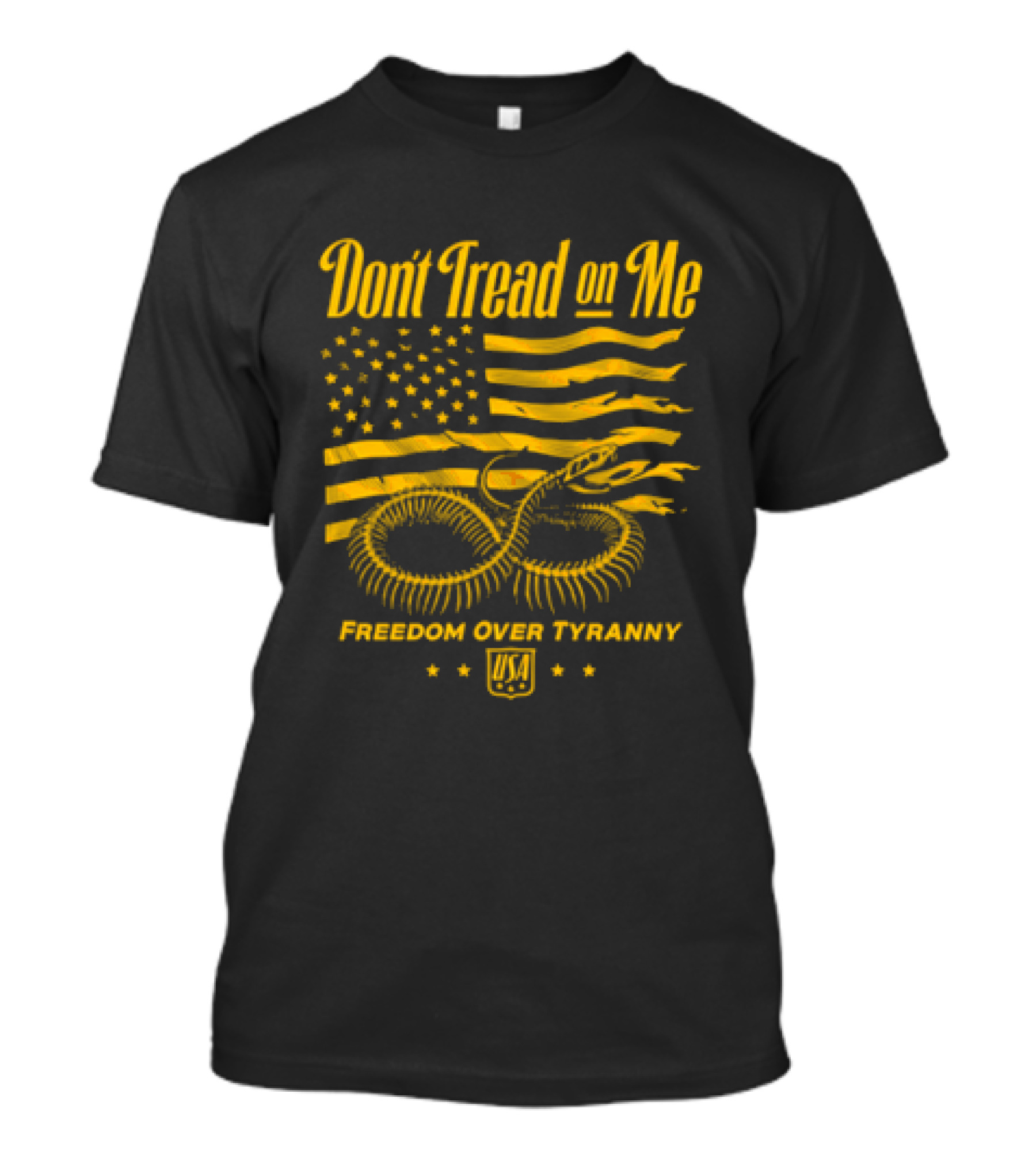 Don't Tread On Me Freedom Over Tyranny American Flag Snake T-Shirt