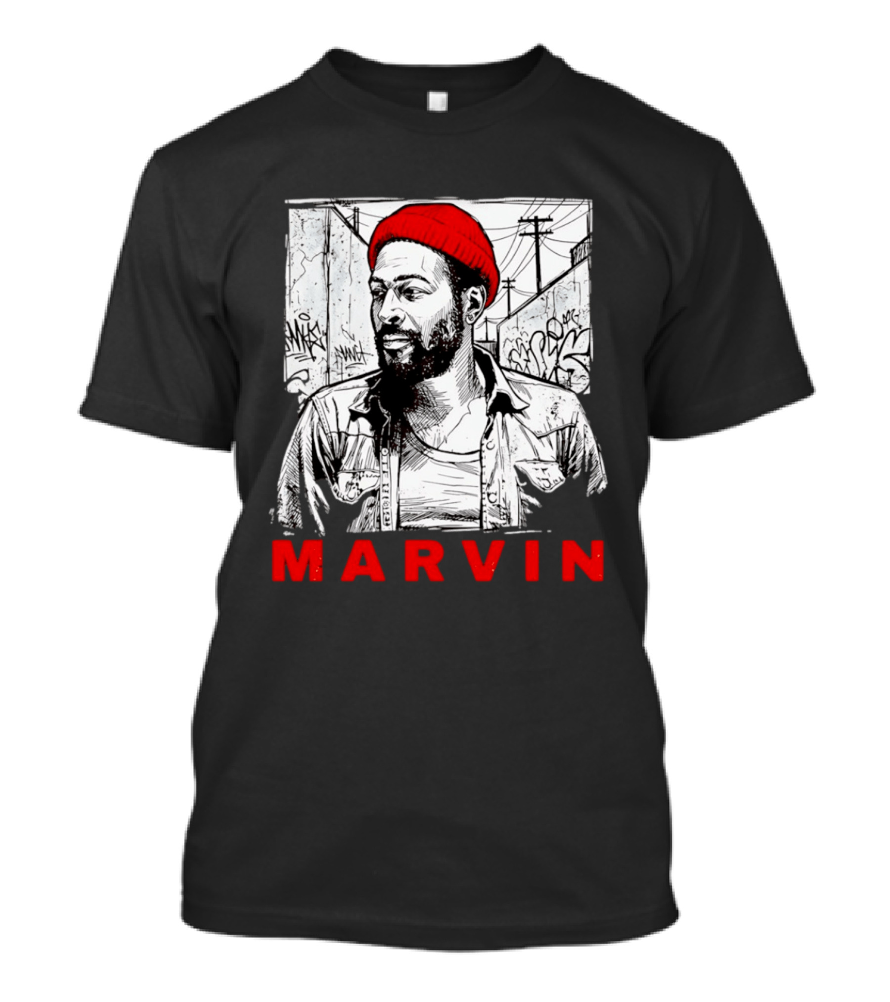 Marvin Gaye Urban Graffiti Style R&B Legend T-Shirt