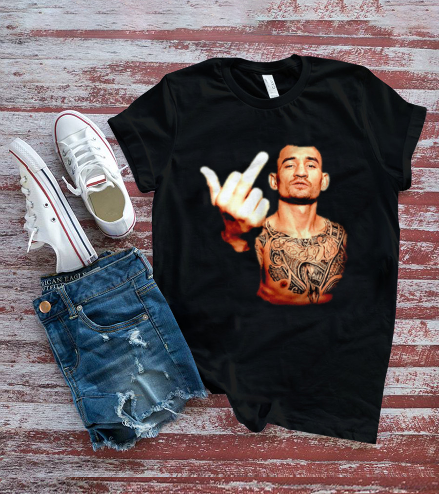 Max Holloway UFC Fighter Pose Middle Finger Tattoo T-Shirt