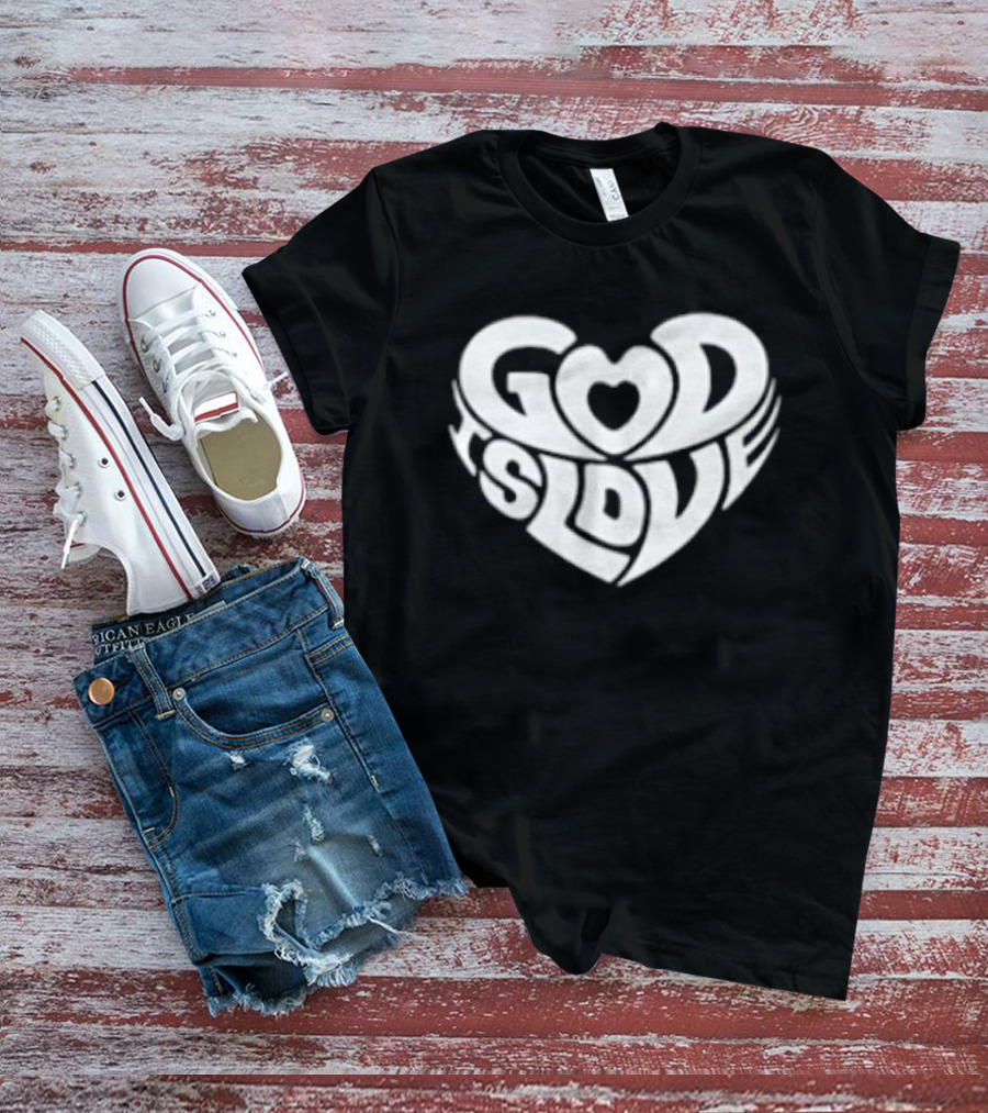 God Is Love Heart Shape T-Shirt