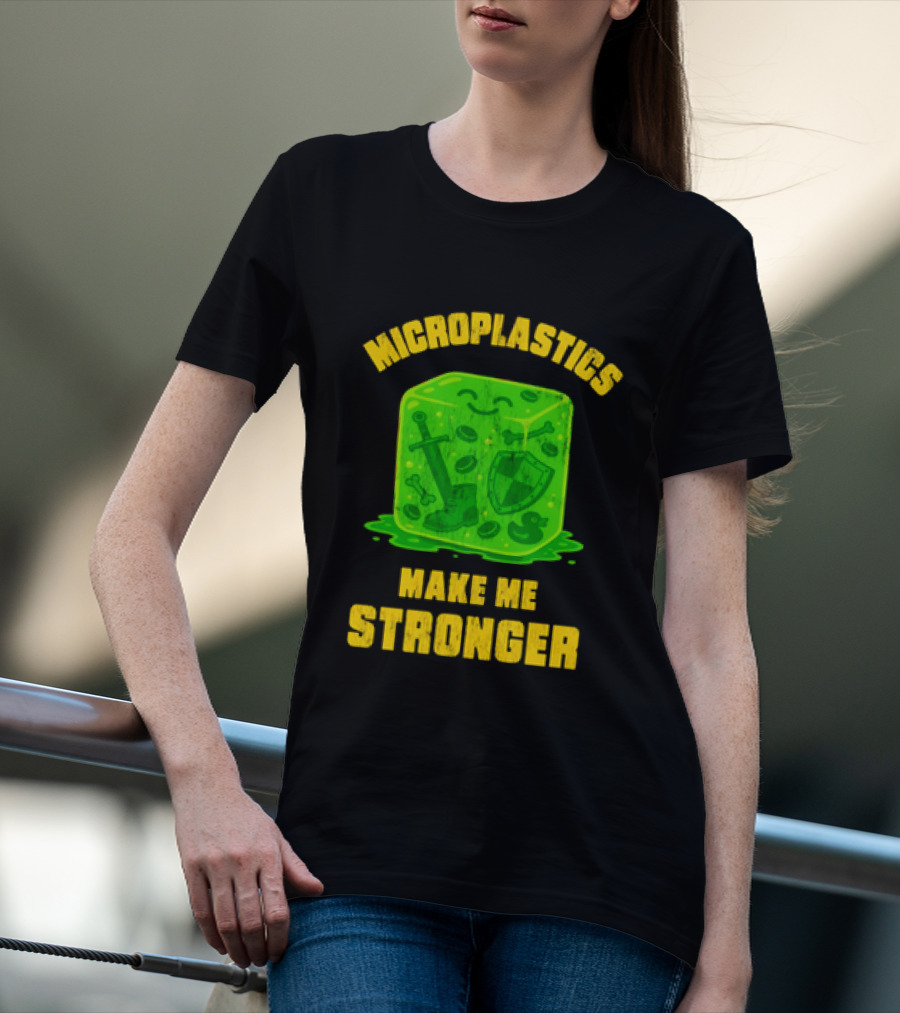 Microplastics Make Me Stronger Gelatinous Block Sword Shield Boot T-Shirt