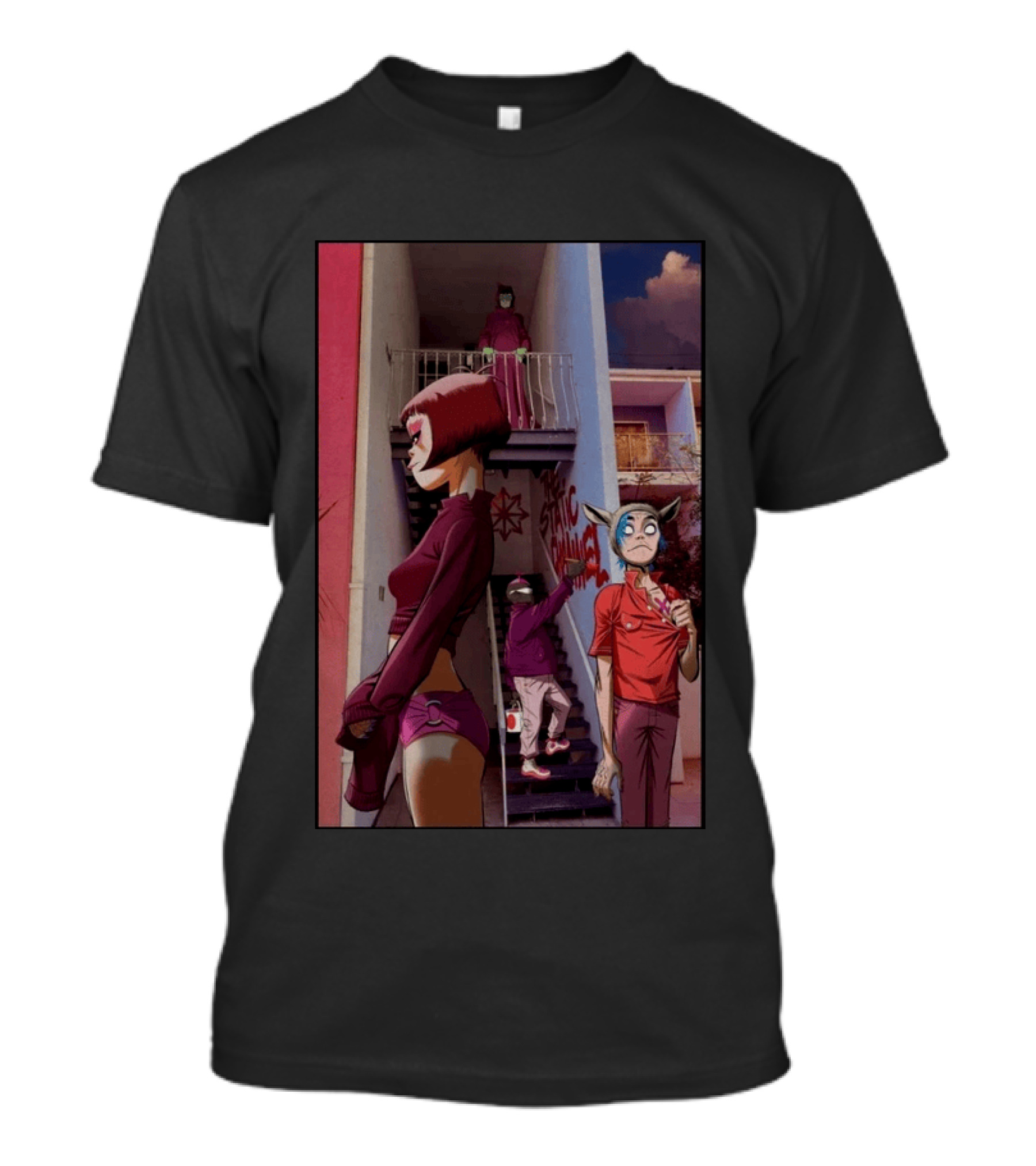 GORILLAZ The Stainz Staircase Characters T-Shirt