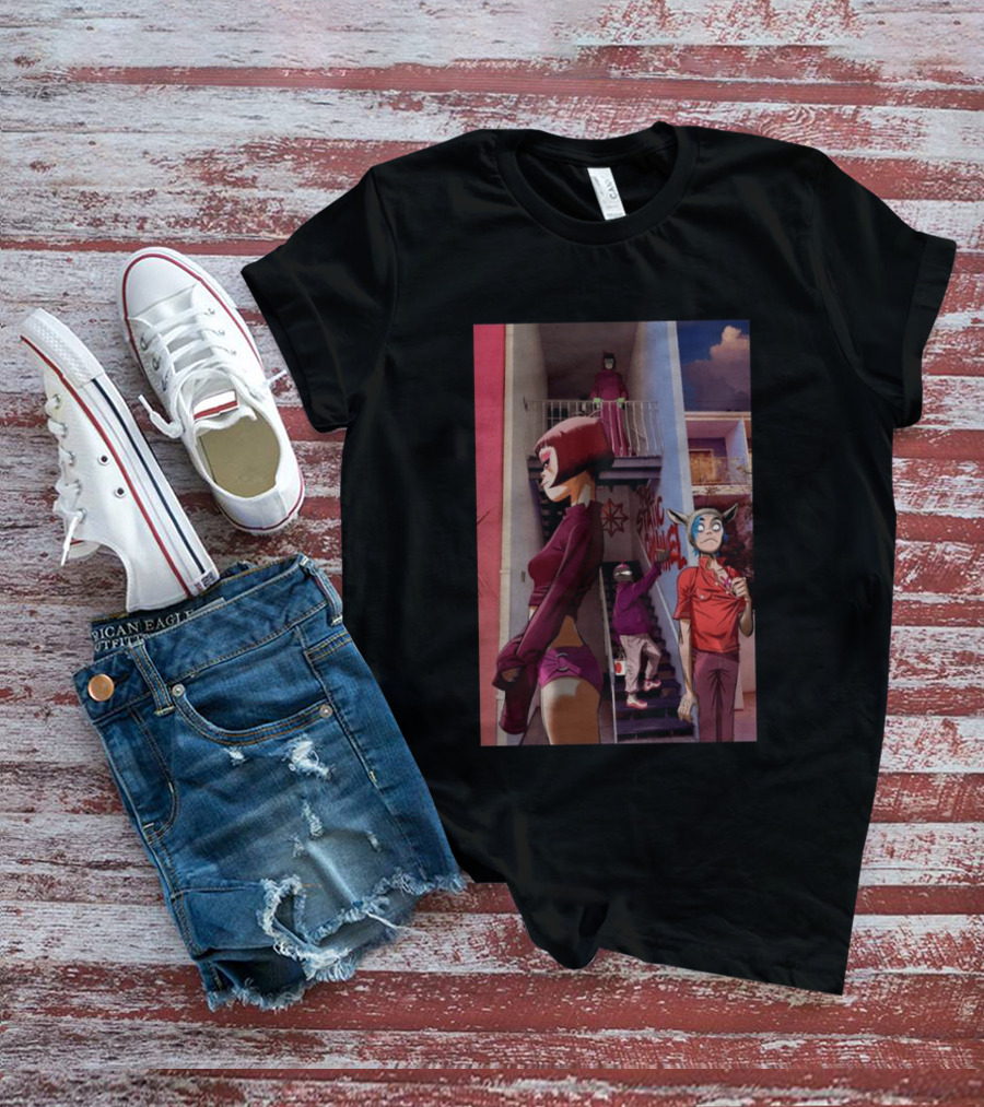 GORILLAZ The Stainz Staircase Characters T-Shirt