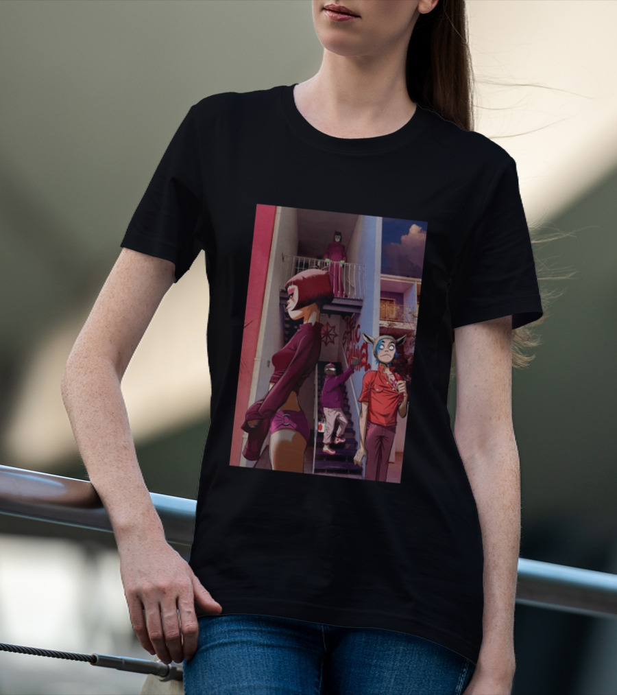 GORILLAZ The Stainz Staircase Characters T-Shirt