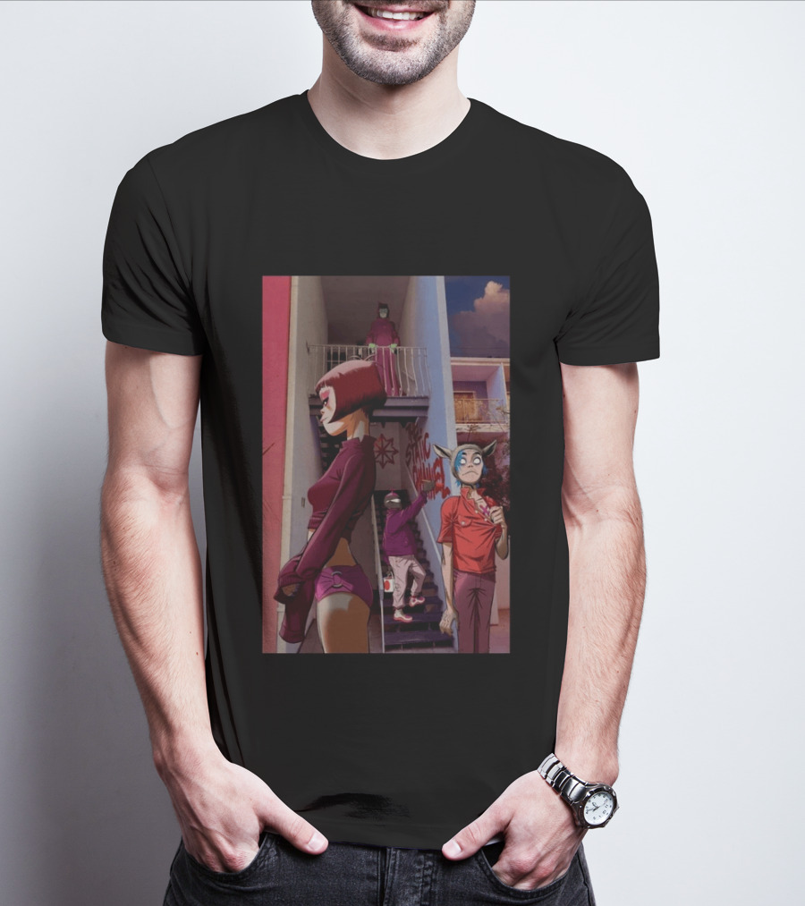 GORILLAZ The Stainz Staircase Characters T-Shirt