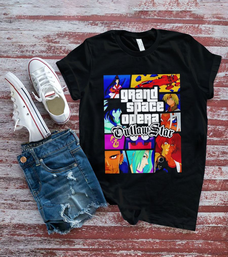 Grand Space Opera Outlaw Star Anime Characters Collage T-Shirt