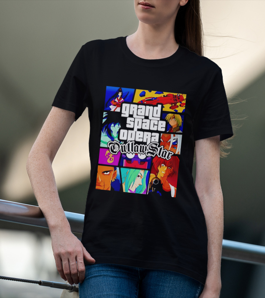 Grand Space Opera Outlaw Star Anime Characters Collage T-Shirt