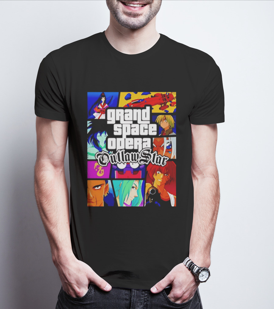 Grand Space Opera Outlaw Star Anime Characters Collage T-Shirt