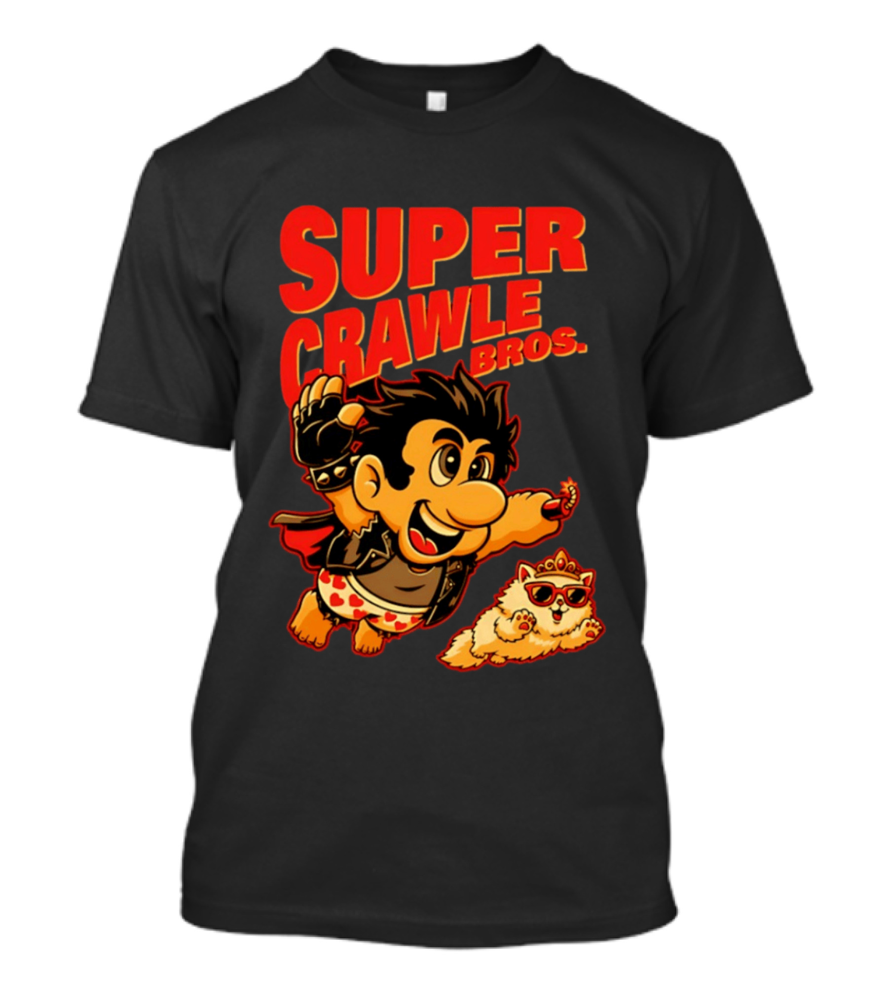 Super Crawler Bros Crowned Cat Rocker T-Shirt