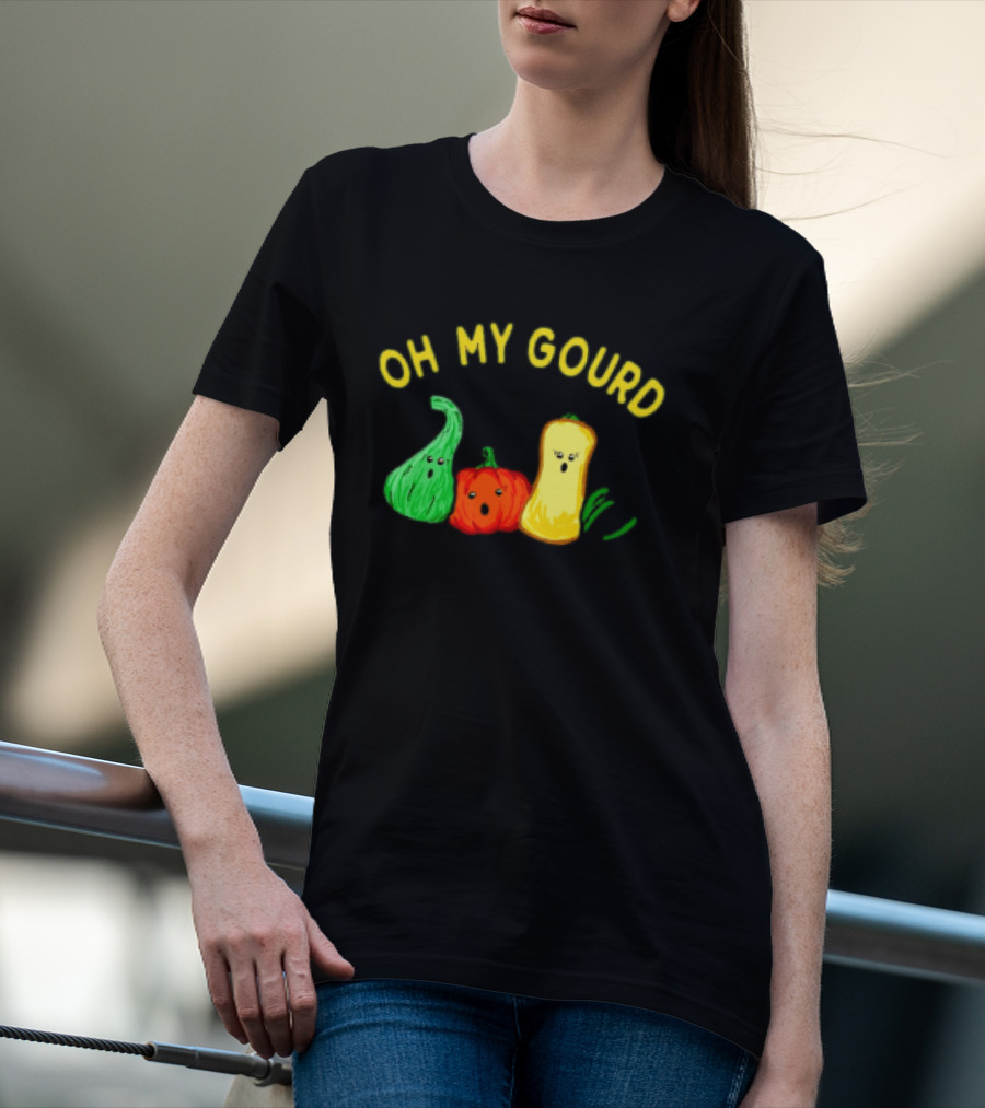 Oh My Gourd Funny Vegetable Trio Playful Pun T-Shirt