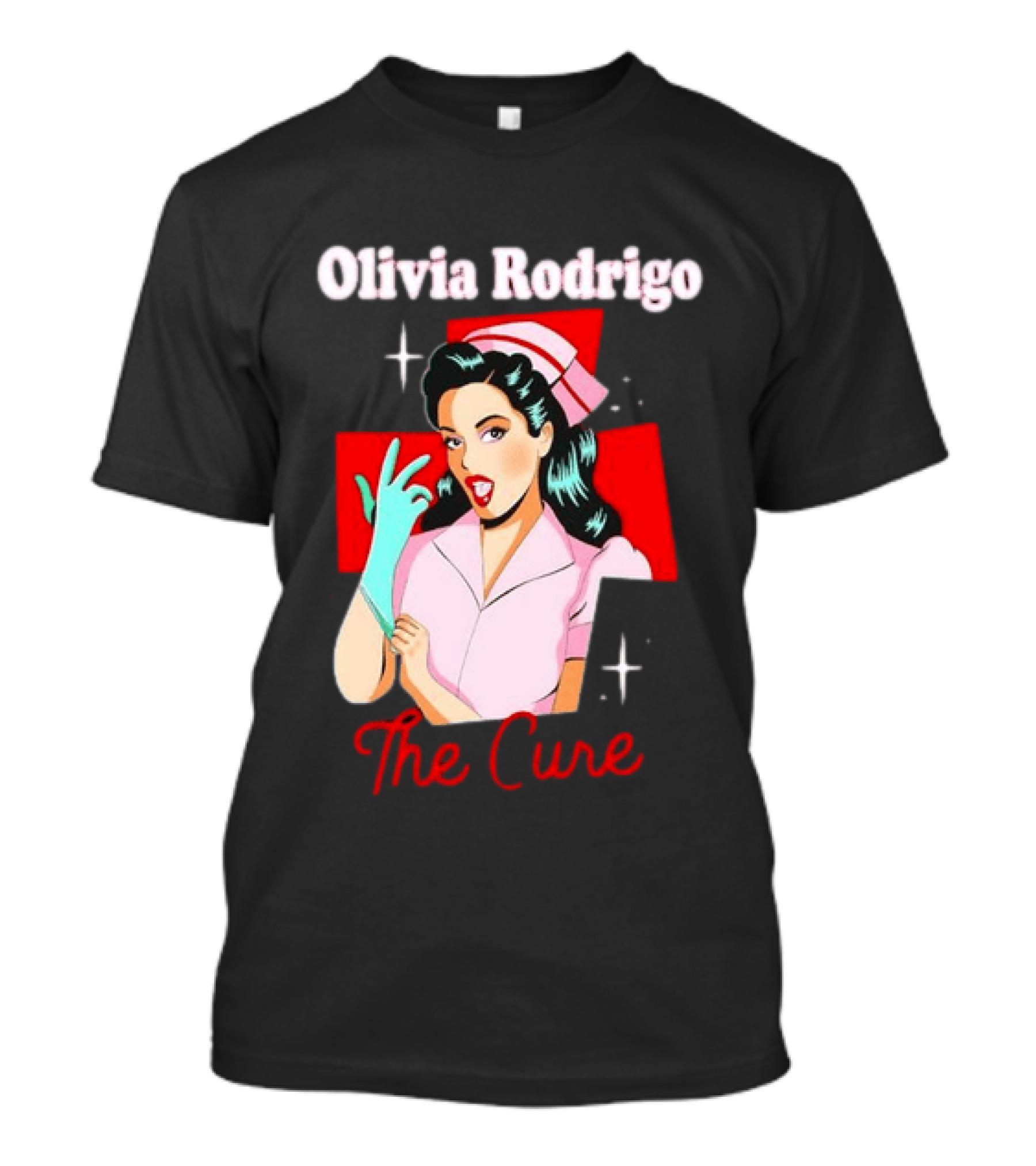 Olivia Rodrigo The Cure Pop Art Style Retro Nurse T-Shirt