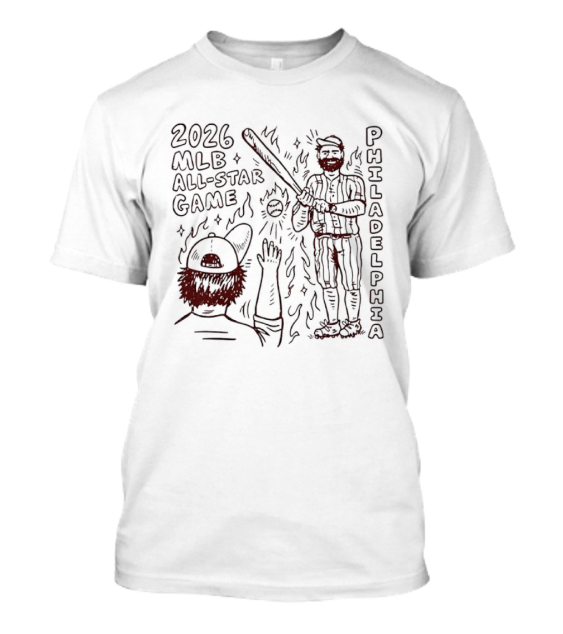 2026 MLB All Star Game Philadelphia Phillies Baseball Player T-Shirt