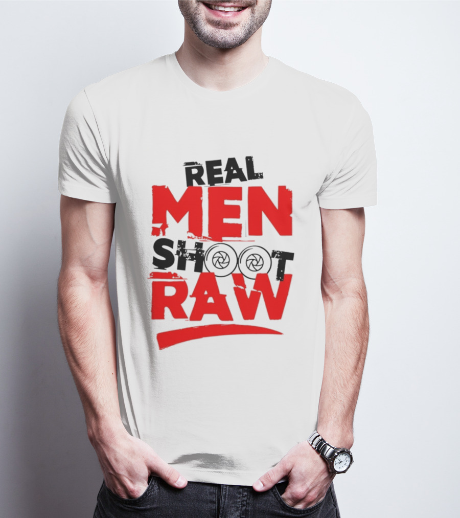 Real Men Shoot RAW Camera Shutter Aperture Photography T-Shirt