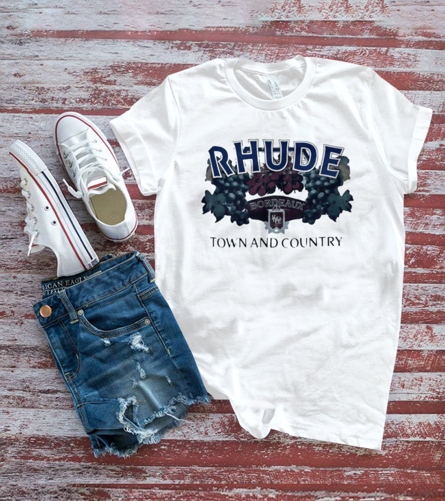 Rhude Bordeaux Town And Country Grapes T-Shirt