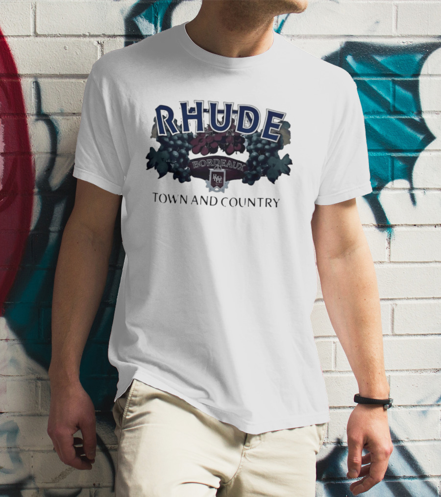 Rhude Bordeaux Town And Country Grapes T-Shirt