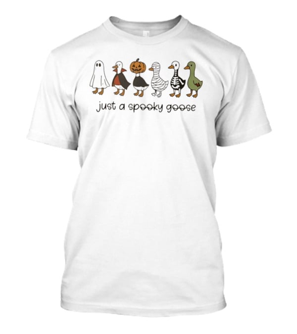 Halloween Goose Costumes Funny Spooky Goose Lineup T-Shirt