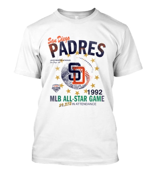 San Diego Padres 1992 MLB All Star Game Jack Murphy Stadium 59,372 Attendance T-Shirt