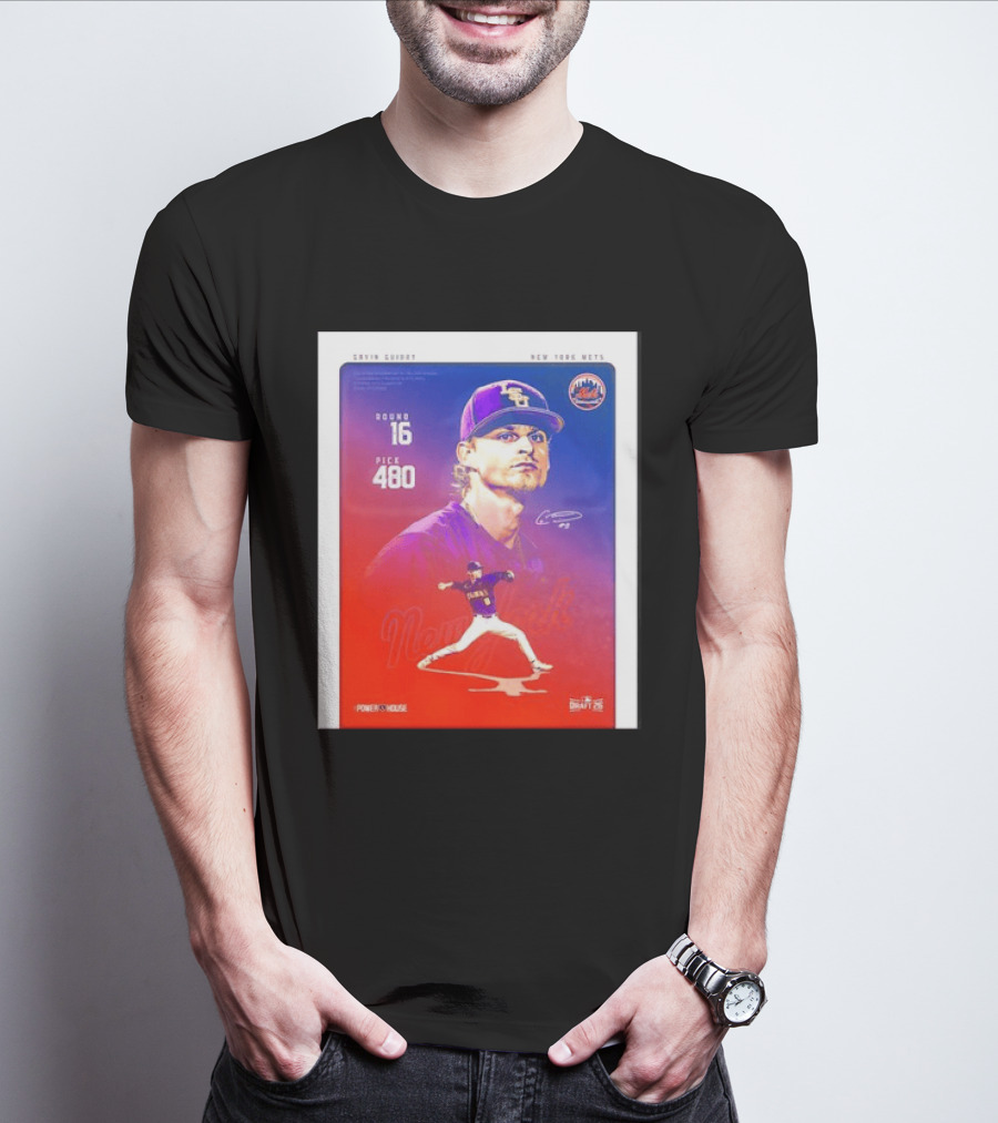 Gavin Guidry New York Mets Round 16 Pick 480 Draft 26 T-Shirt
