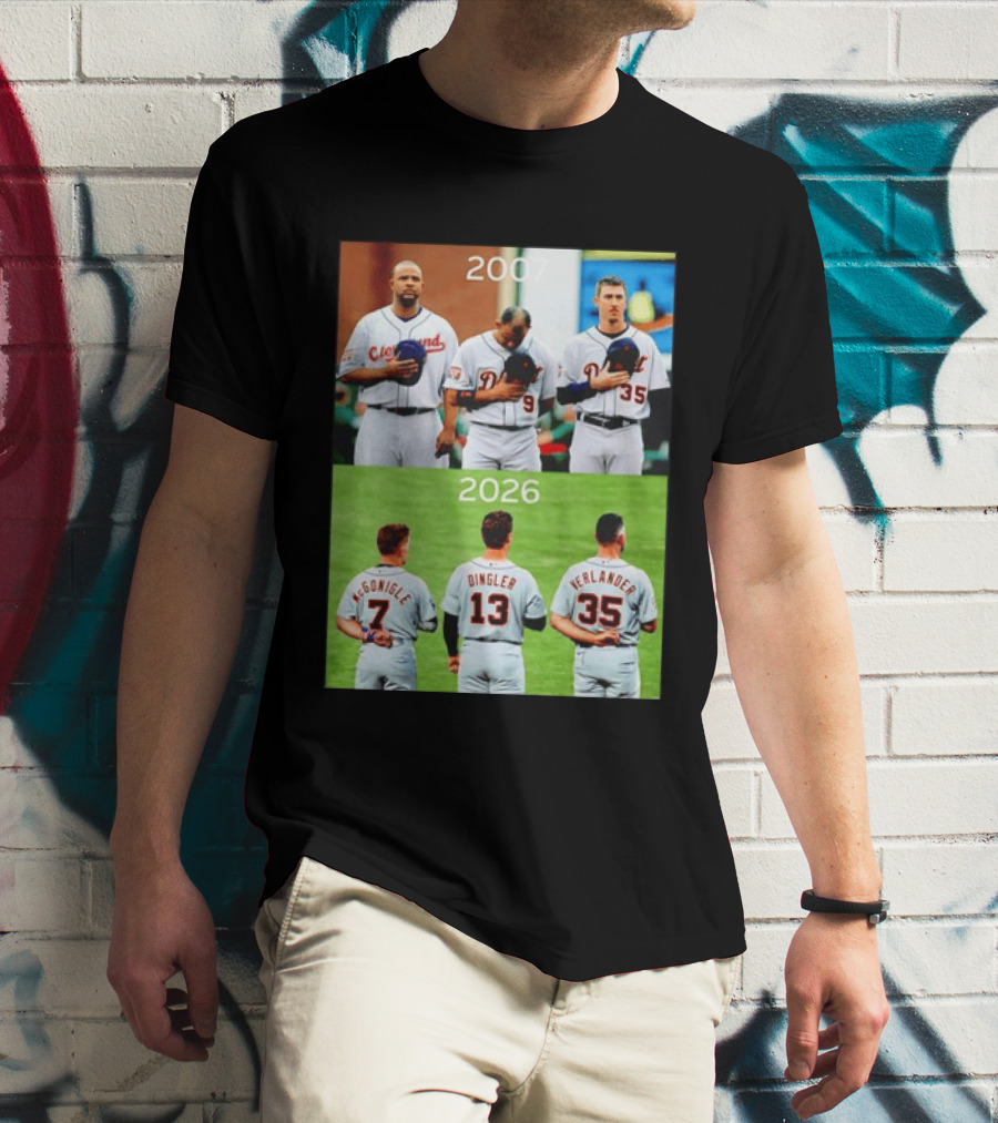 Detroit Tigers 2007 2026 McGonigle Dingler Verlander Comparison T-Shirt
