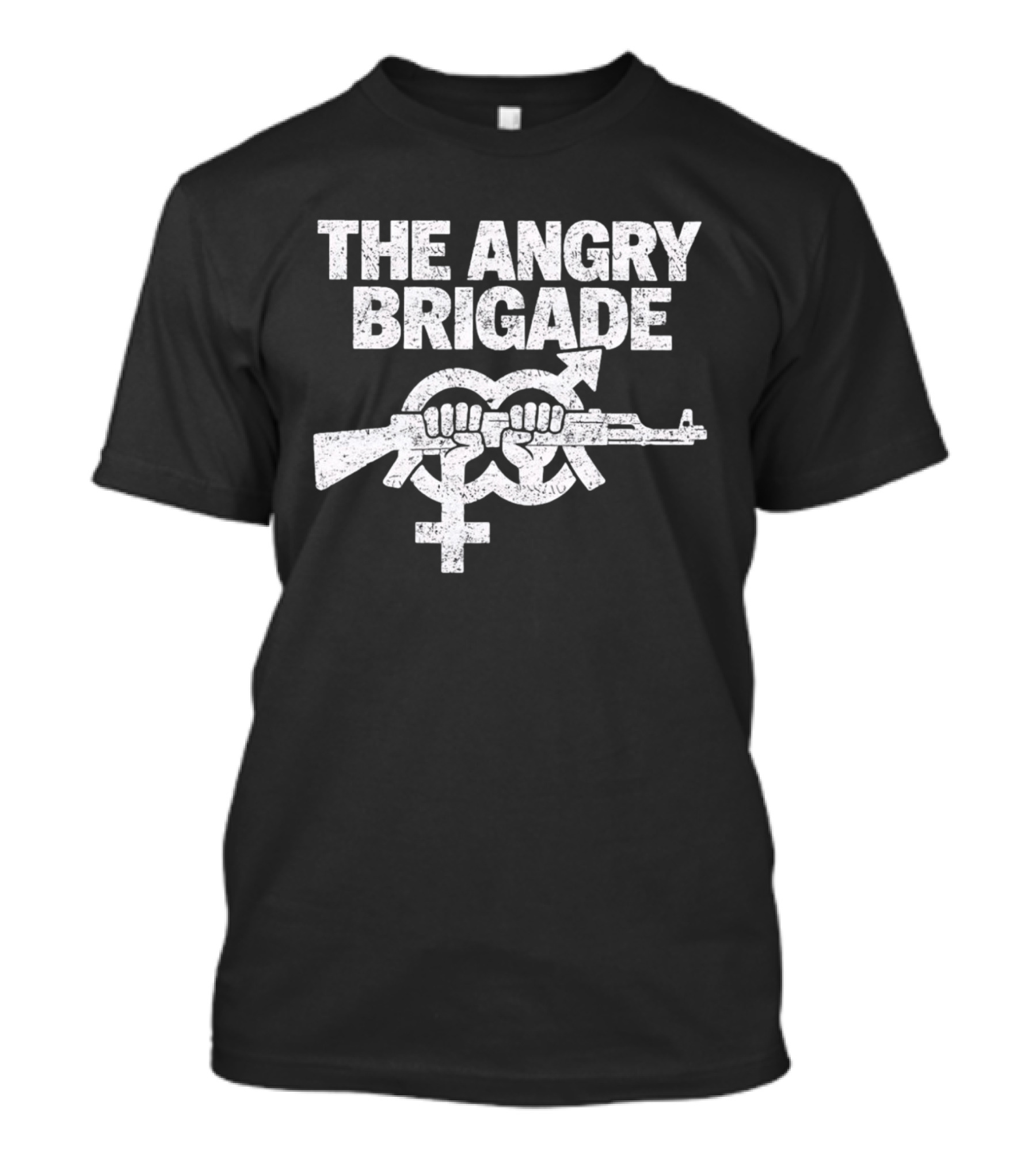 The Angry Brigade Symbol Fists Holding Rifle T-Shirt
