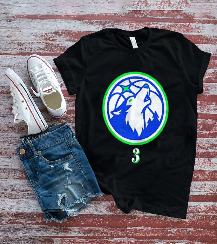 Jaden McDaniels Minnesota Timberwolves 3 Wolf Basketball T-Shirt