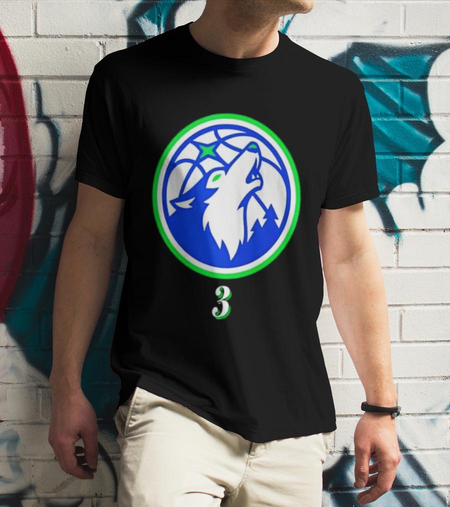 Jaden McDaniels Minnesota Timberwolves 3 Wolf Basketball T-Shirt