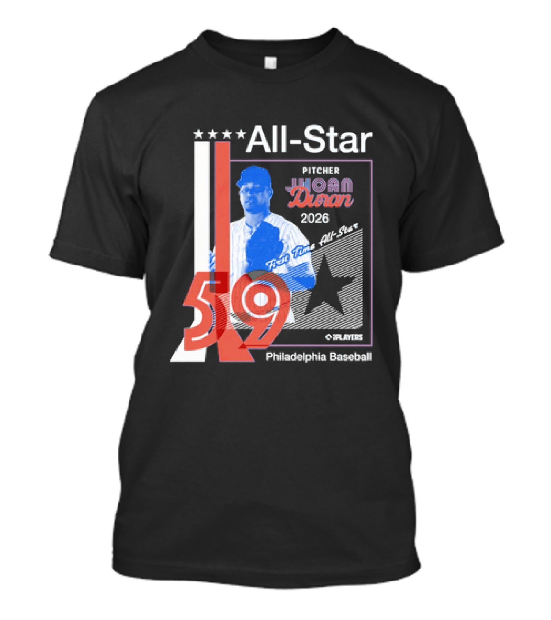 All Star Pitcher Jhoan Duran 2026 First Time Star 59 Philadelphia Baseball T-Shirt