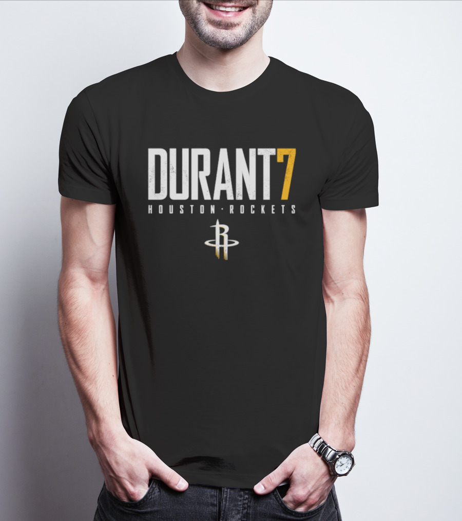Kevin Durant 7 Houston Rockets Logo Official NBA T-Shirt