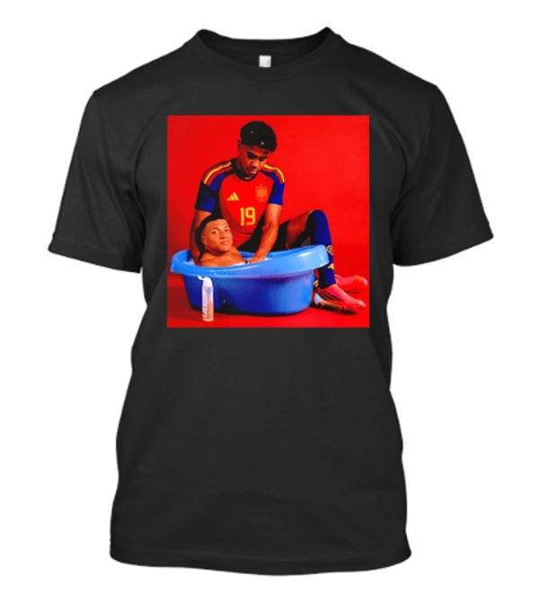 Kylian Mbappe Lamine Yamal Spain Soccer Bath Comedy Scene T-Shirt