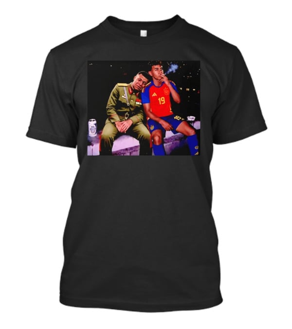 Kylian Mbappe And Lamine Yamal Smoking Spain Number 19 Soccer T-Shirt