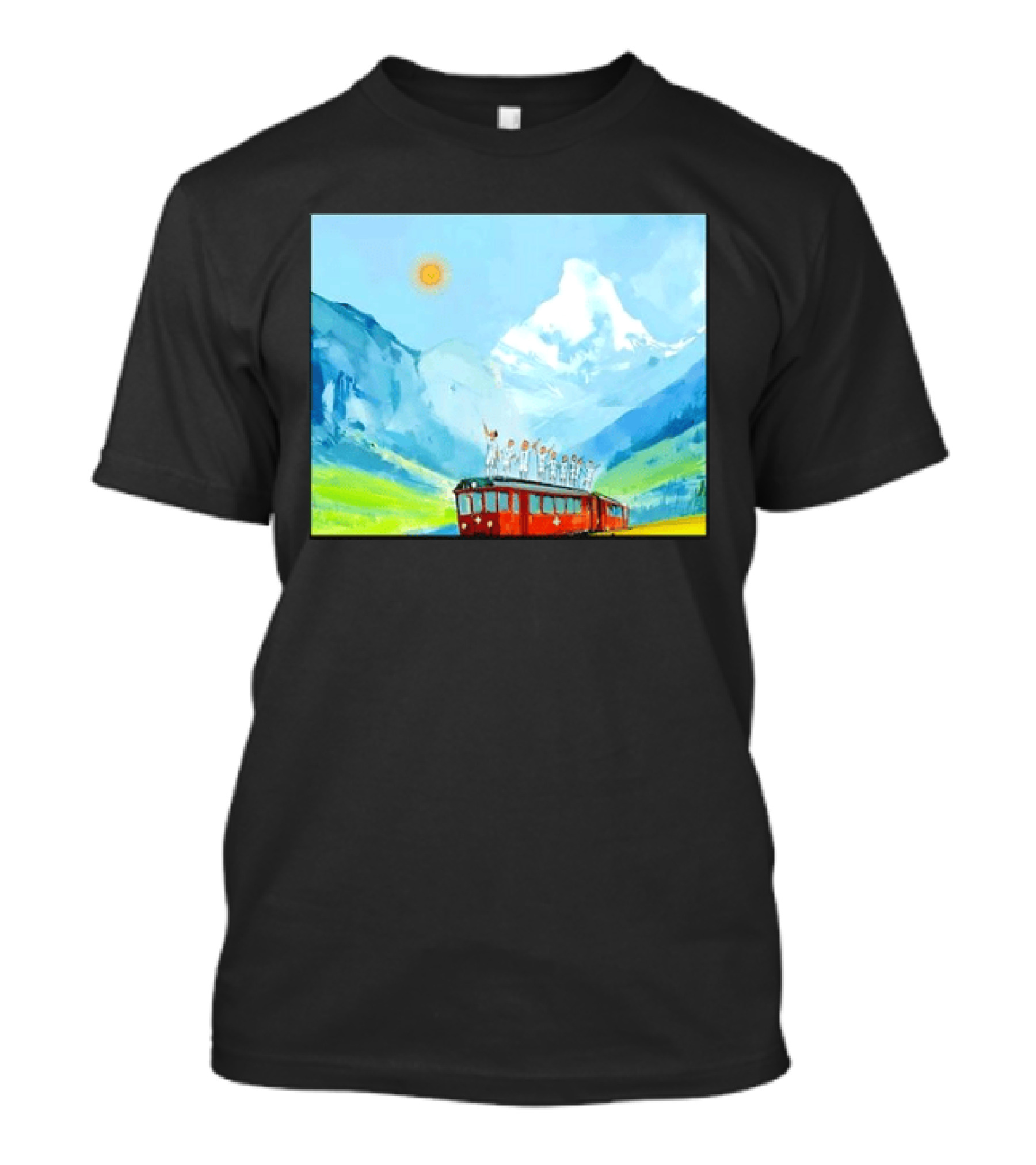 Lionel Messi Argentina Football Team Celebration On Swiss Alps Train T-Shirt