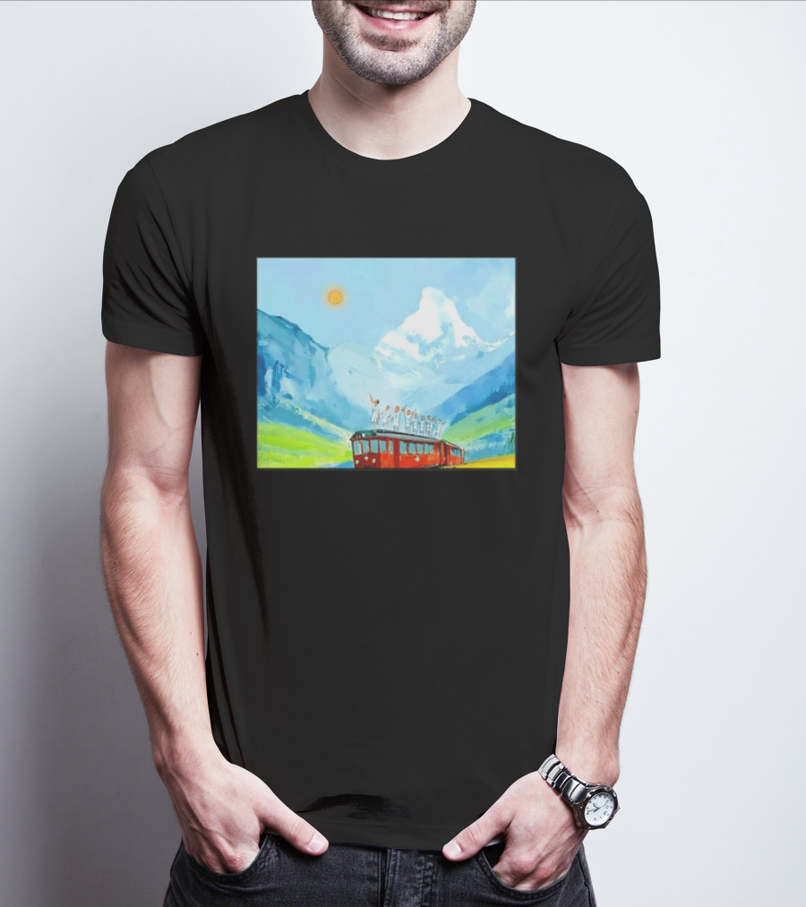 Lionel Messi Argentina Football Team Celebration On Swiss Alps Train T-Shirt