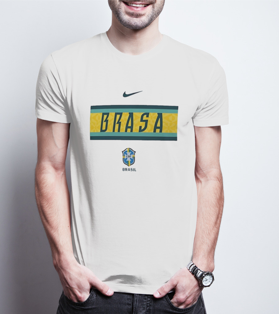 Nike Brasa Brazil CBF Football Crest T-Shirt