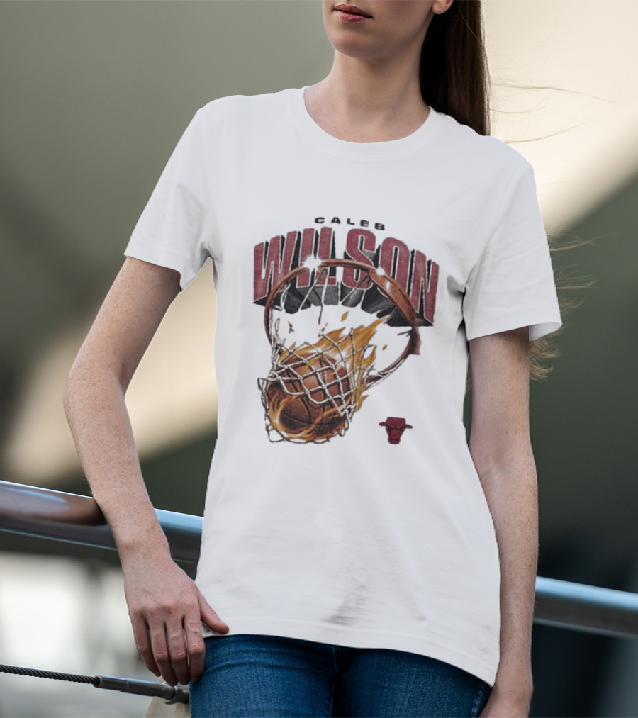 Caleb Wilson Chicago Bulls Basketball On Fire T-Shirt