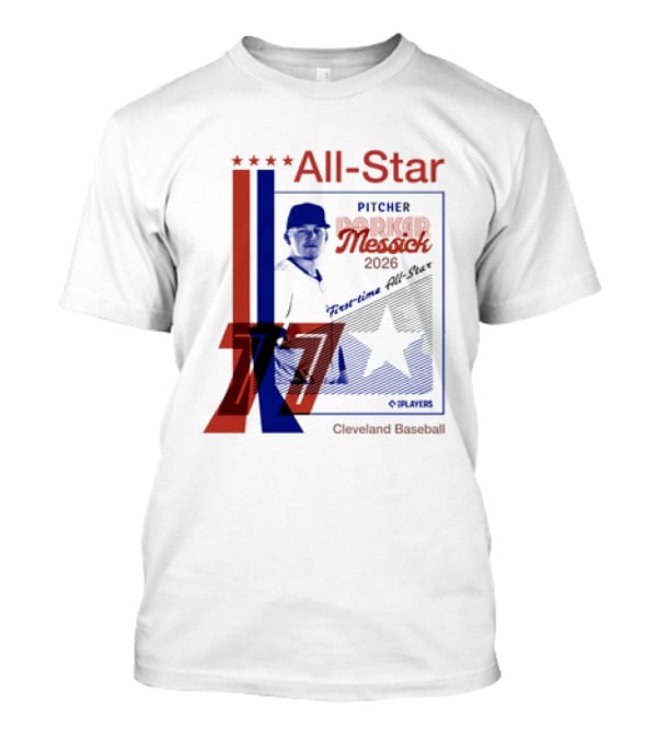 Cleveland Guardians Parker Messick First Time All Star 2026 Pitcher Three Stars T-Shirt