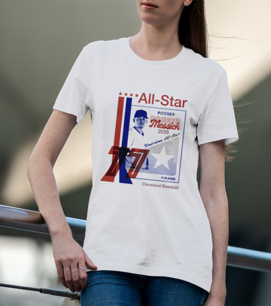 Cleveland Guardians Parker Messick First Time All Star 2026 Pitcher Three Stars T-Shirt