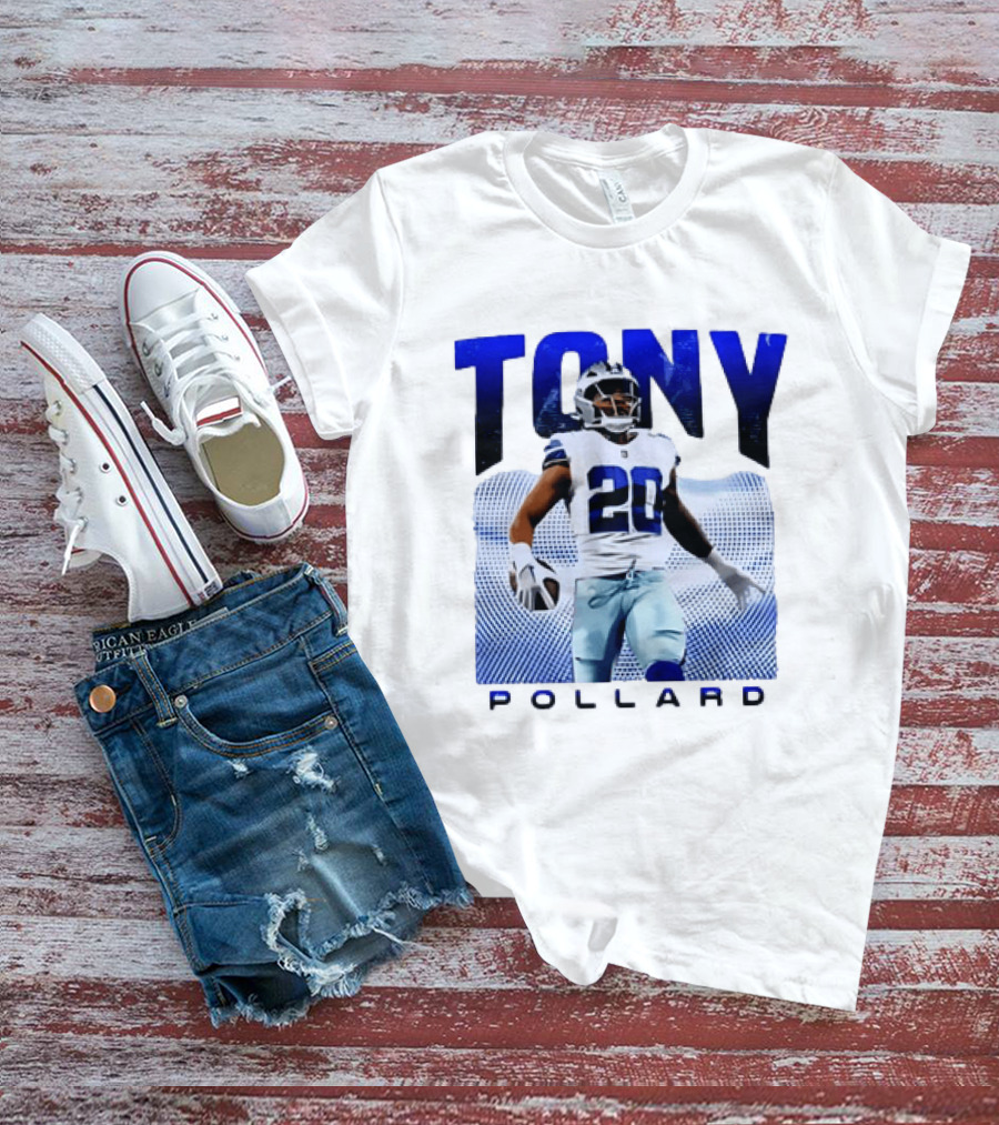 Tony Pollard Dallas Cowboys Number 20 Football Player T-Shirt