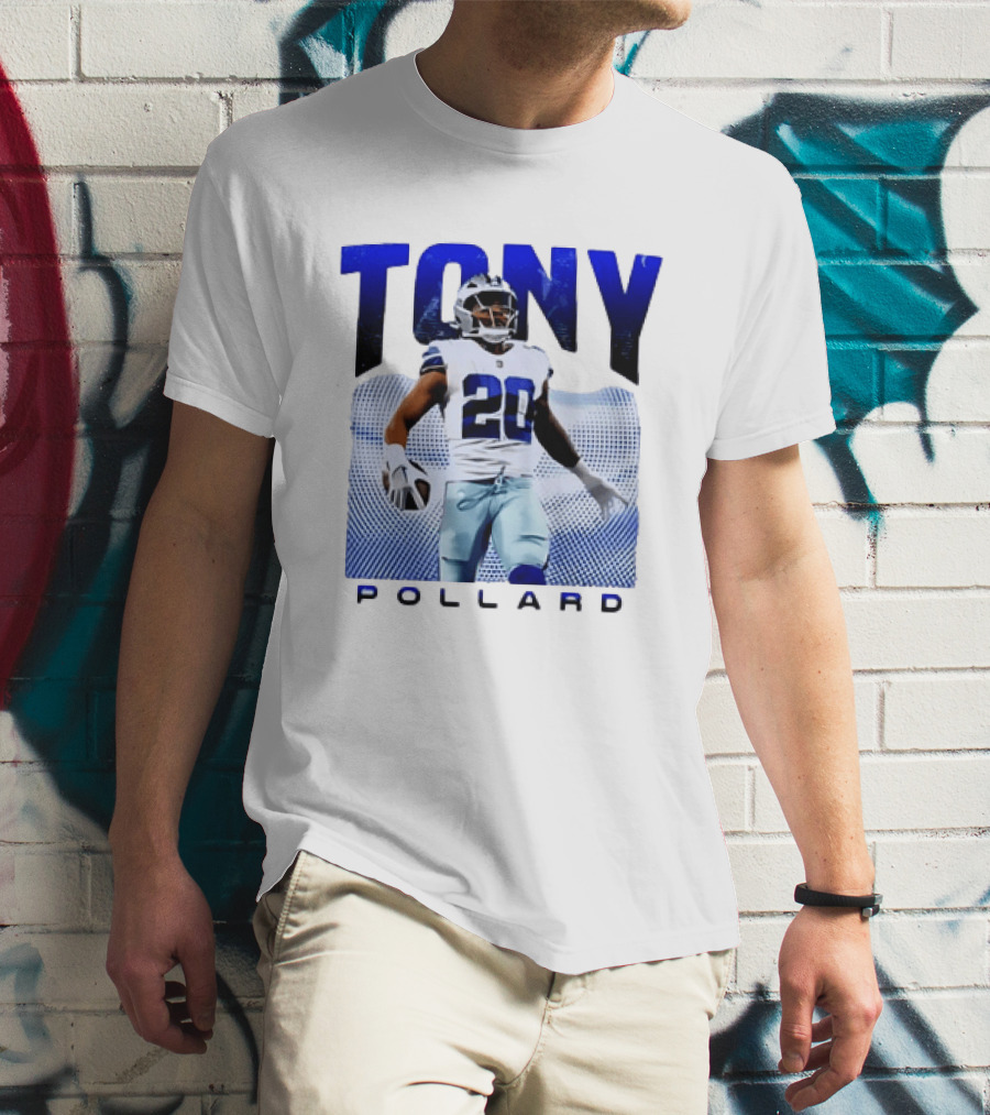 Tony Pollard Dallas Cowboys Number 20 Football Player T-Shirt