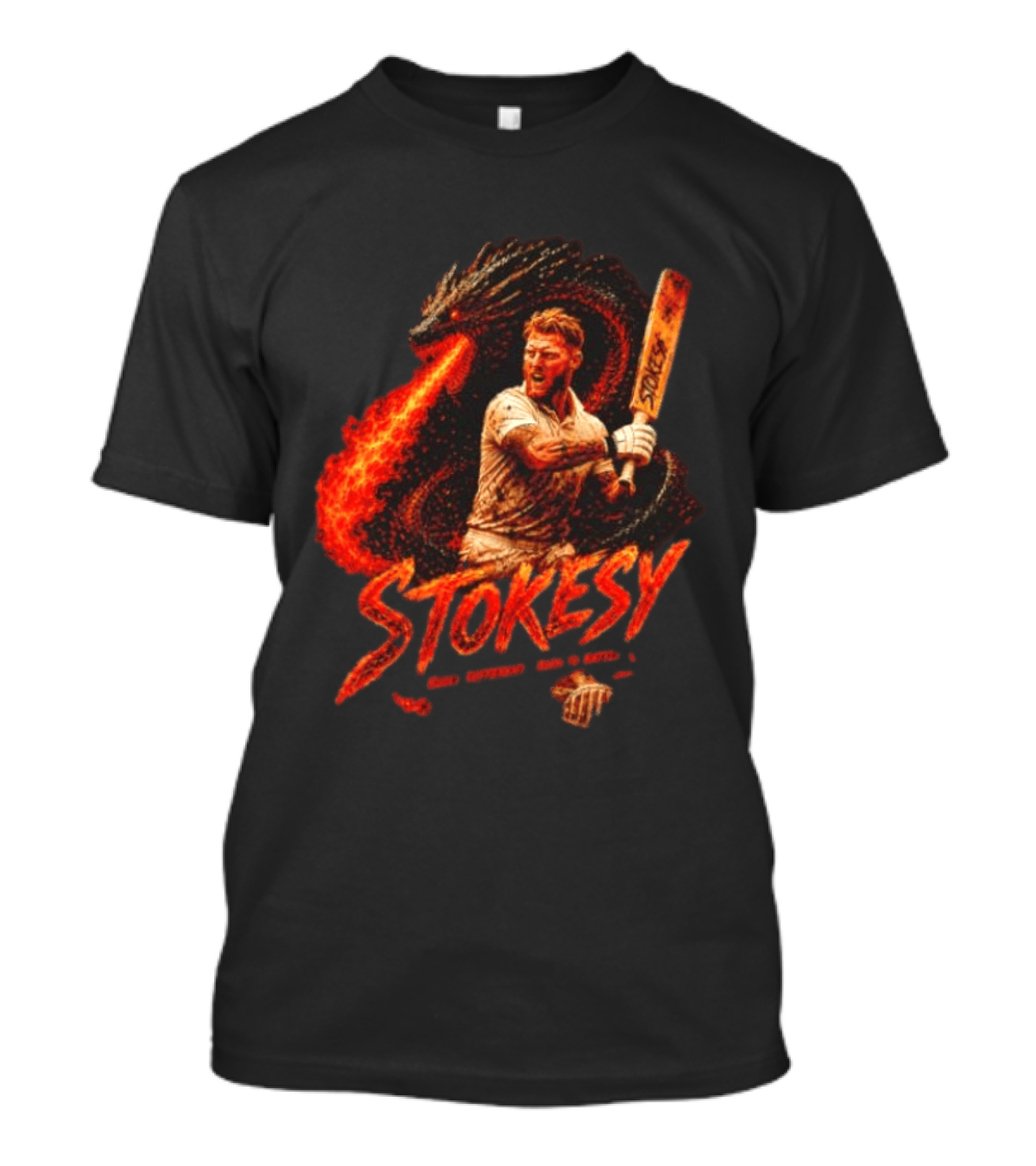 Ben Stokes England Cricket Team STOKESY Built Different Born To Battle Fiery Dragon T-Shirt