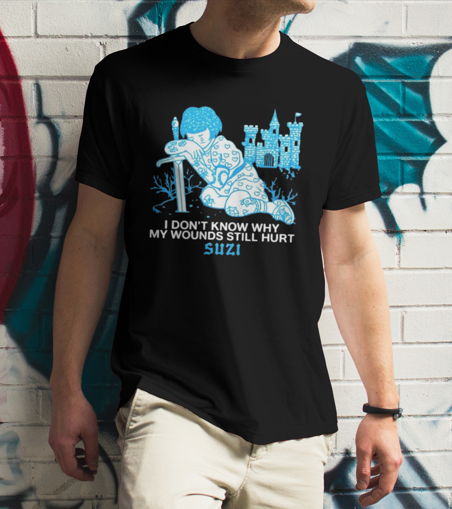 I Don't Know Why My Wounds Still Hurt Suzi Sad Blue Cartoon Castle T-Shirt