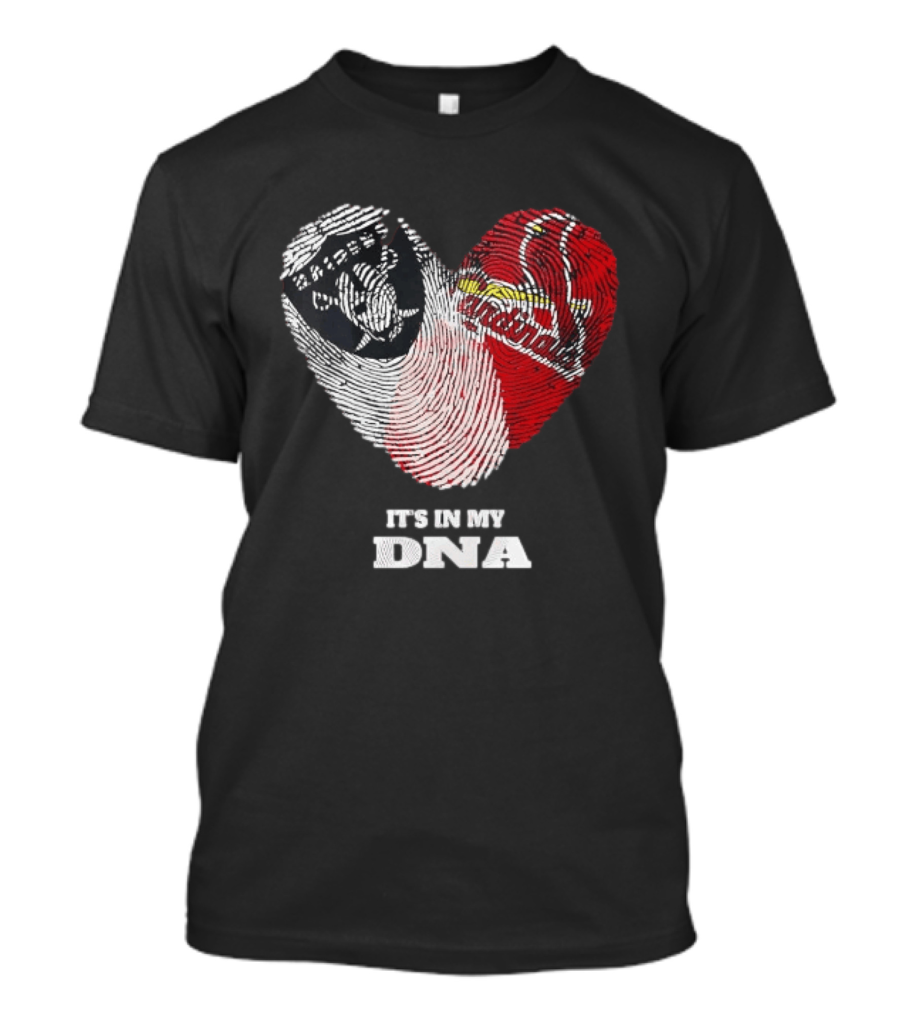 Las Vegas Raiders Washington Commanders It's In My DNA Fingerprint Heart T-Shirt